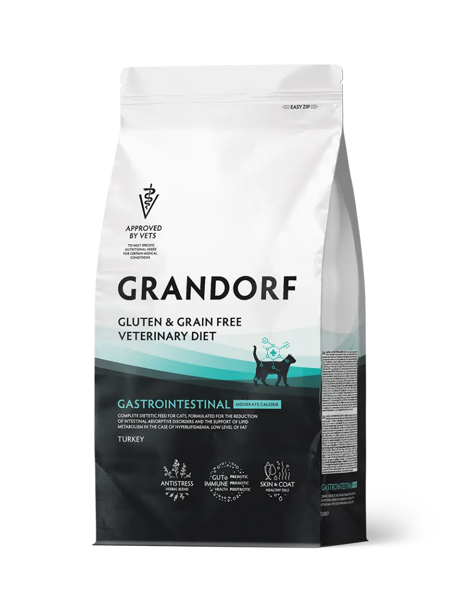 GRANDORF VET DIET GASTRO MOD CALORIE Сухой диетический корм для кошек склонных к набору веса,  2 кг