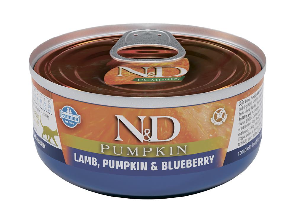 FARMINA Влажный корм для кошек N&D Pumpkin, ягненок с тыквой и черникой, 70 гр