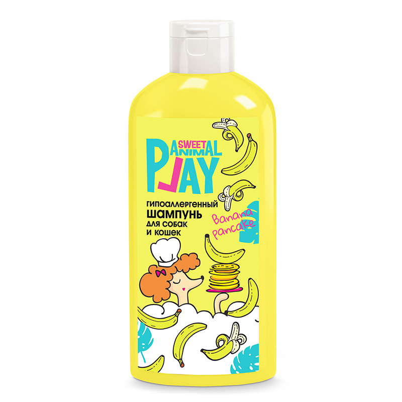 Animal play Шампунь Animal Play Sweet  для собак и кошек   Банановый панкейк , гипоаллергенный, 300 мл