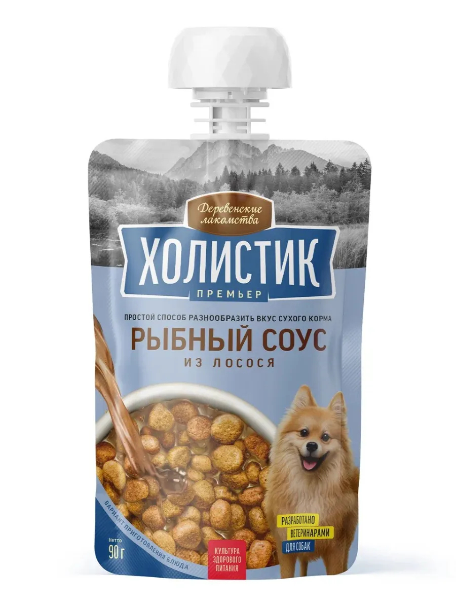 Деревенские лакомства Лакомство для собак рыбный соус из лосося, 90г