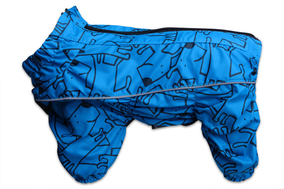 Дождевик для собаки LionPets Woopy голубой KLM-8421 мальчик (Размер 2 (Длина спинки 29, грудь 40-48, шея 28-36))