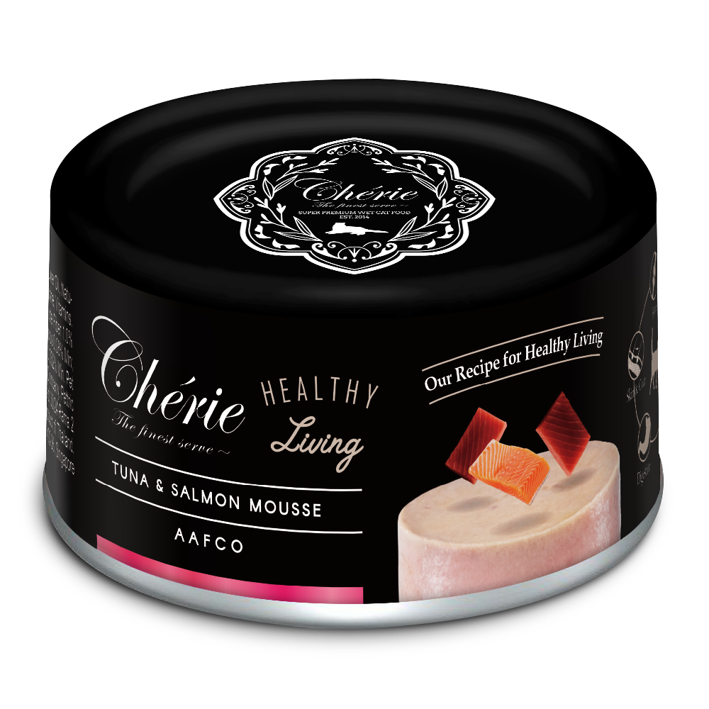 PETTRIC Chérie Healthy Living Мусс из тунца с лососем, 80г