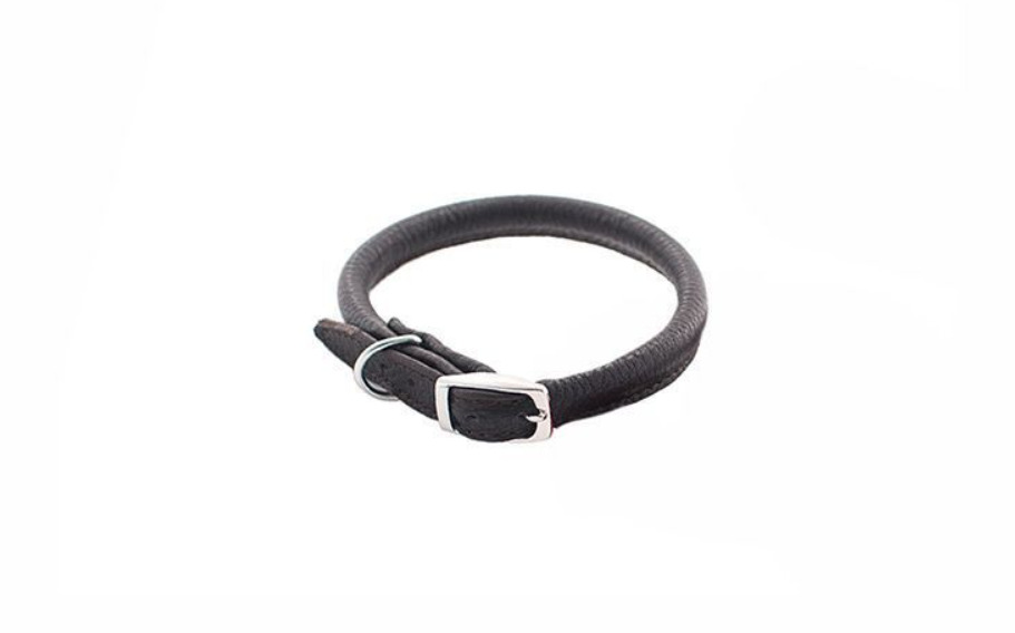 Дарэлл 410211 ZooM Ошейник кожаный "Cord" круглый 5мм*22-26см (1, Чёрный)