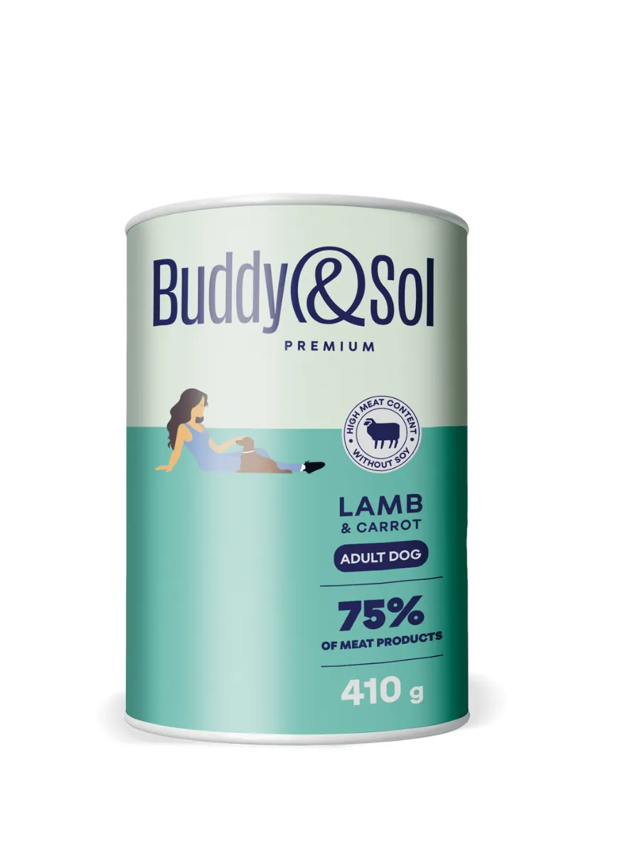 Buddy&Sol Влажный корм для собак с индейкой и ягненком, 410г