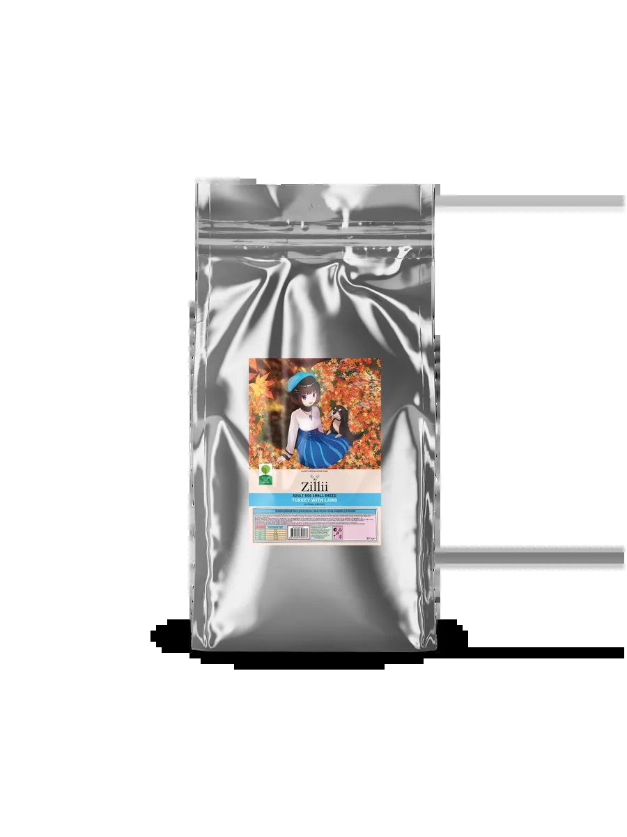 Zillii сухой корм для мелких собак с индейкой и ягненком - 15 кг
