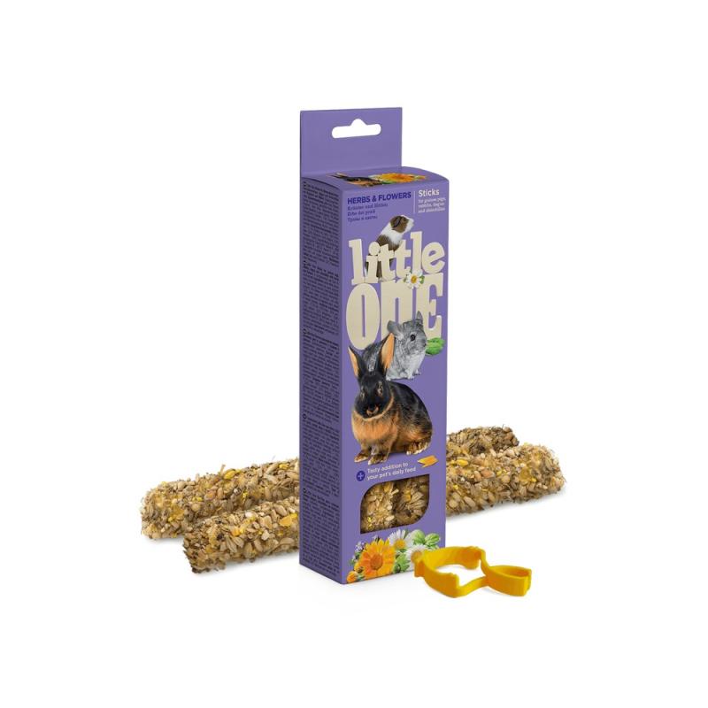 LITTLE ONE Палочки "Little One" (Литтл Ван) для морских свинок, кроликов и шиншилл с травами и цветами, 2х55 г