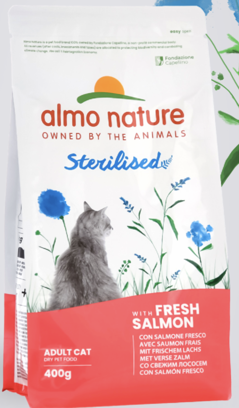 Almo Nature Сухой корм для стерилизованных кошек с лососем 12 кг