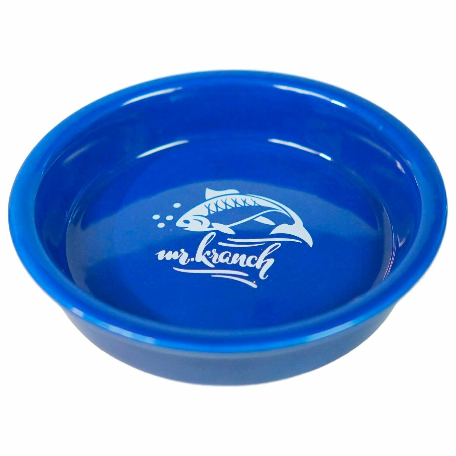 Mr.Kranch  Миска керамическая для кошек, с форелью, синяя, 200 мл
