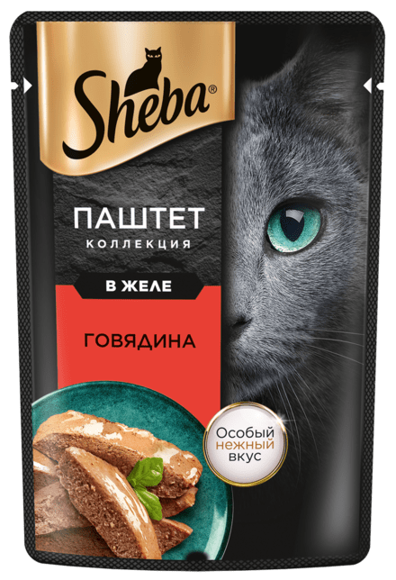 Sheba Влажный корм для кошек паштет, с говядиной, 75гр