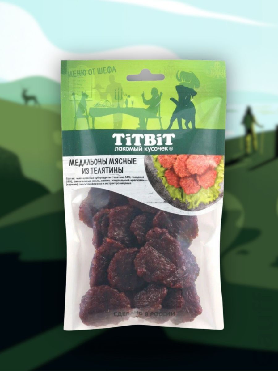 TiTBiT Лакомство Медальоны мясные из телятины 80 гр 4690538022313