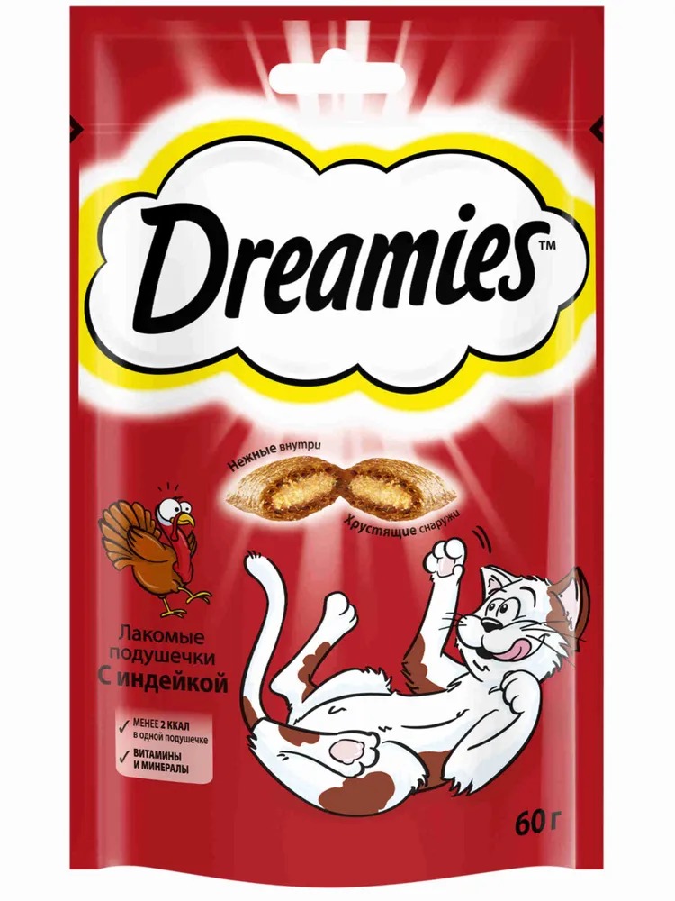 DREAMIES Лакомство для кошек с индейкой 60 г