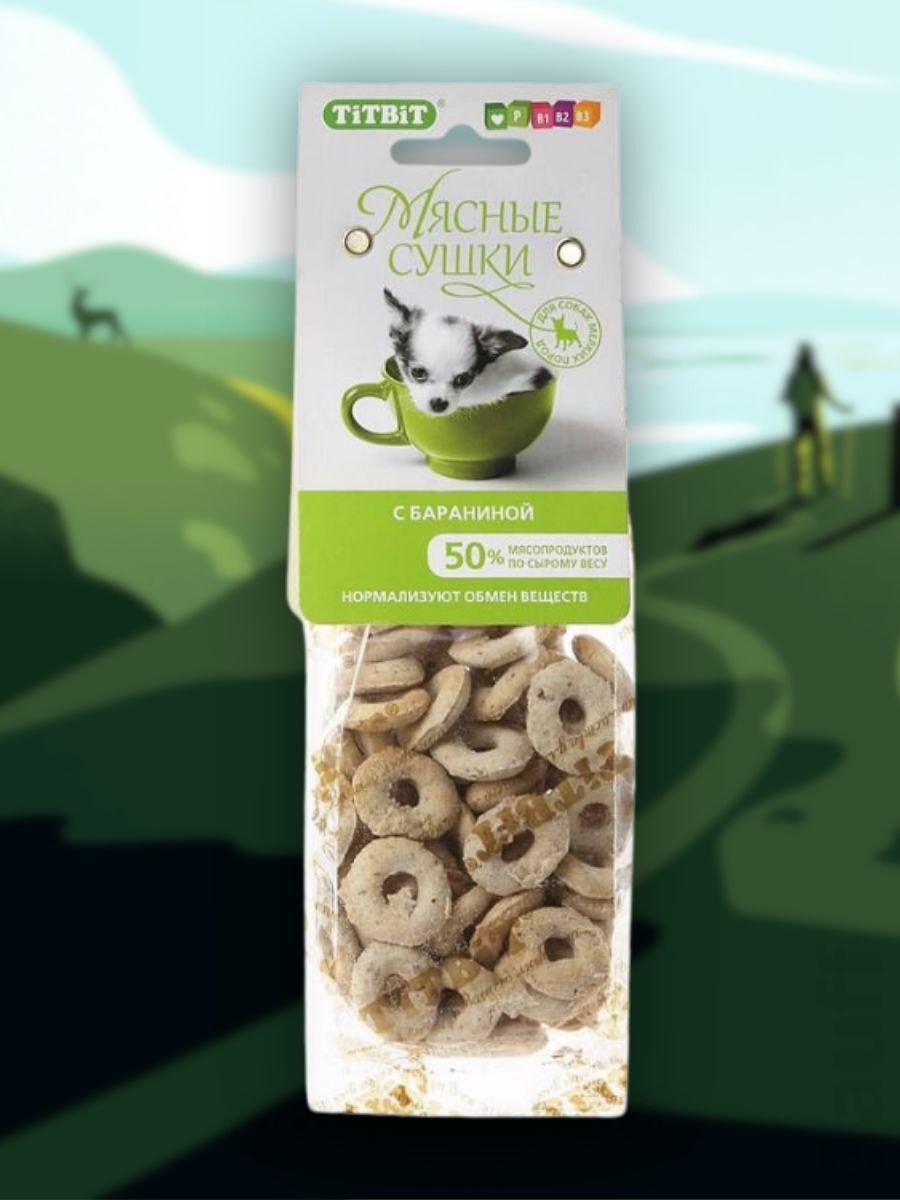 TiTBiT Лакомство Мясные сушки с бараниной 100 гр 4690538004999