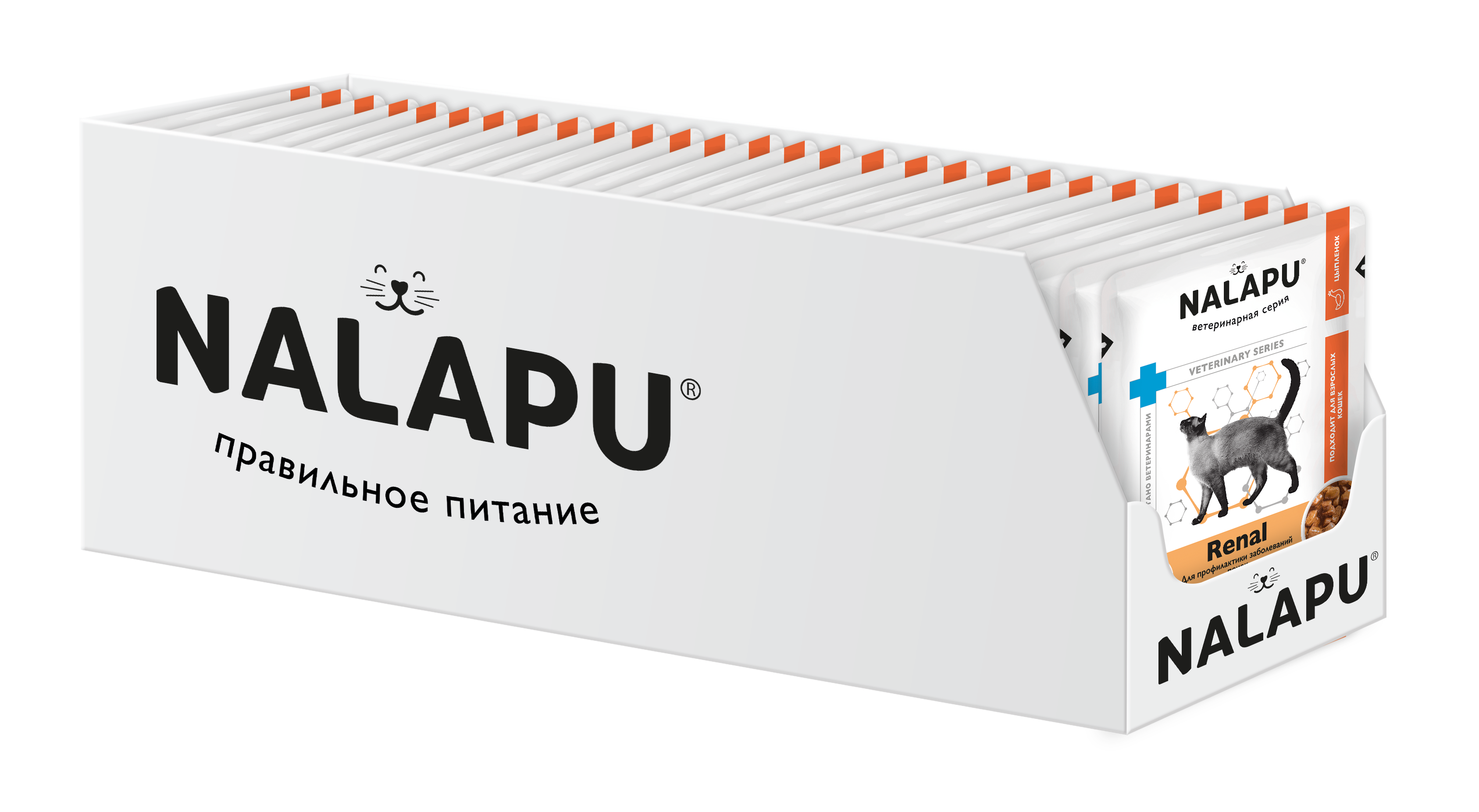 Корм паучи NALAPU Renal для профилактики заболеваний почек у кошек 77гр-24 шт