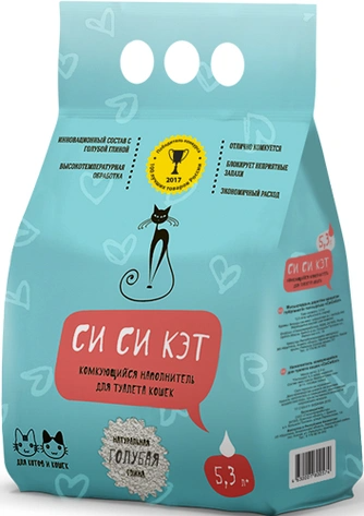 Наполнитель комкующийся бентонитовый для кошек СИ СИ КЭТ (5,3 л)