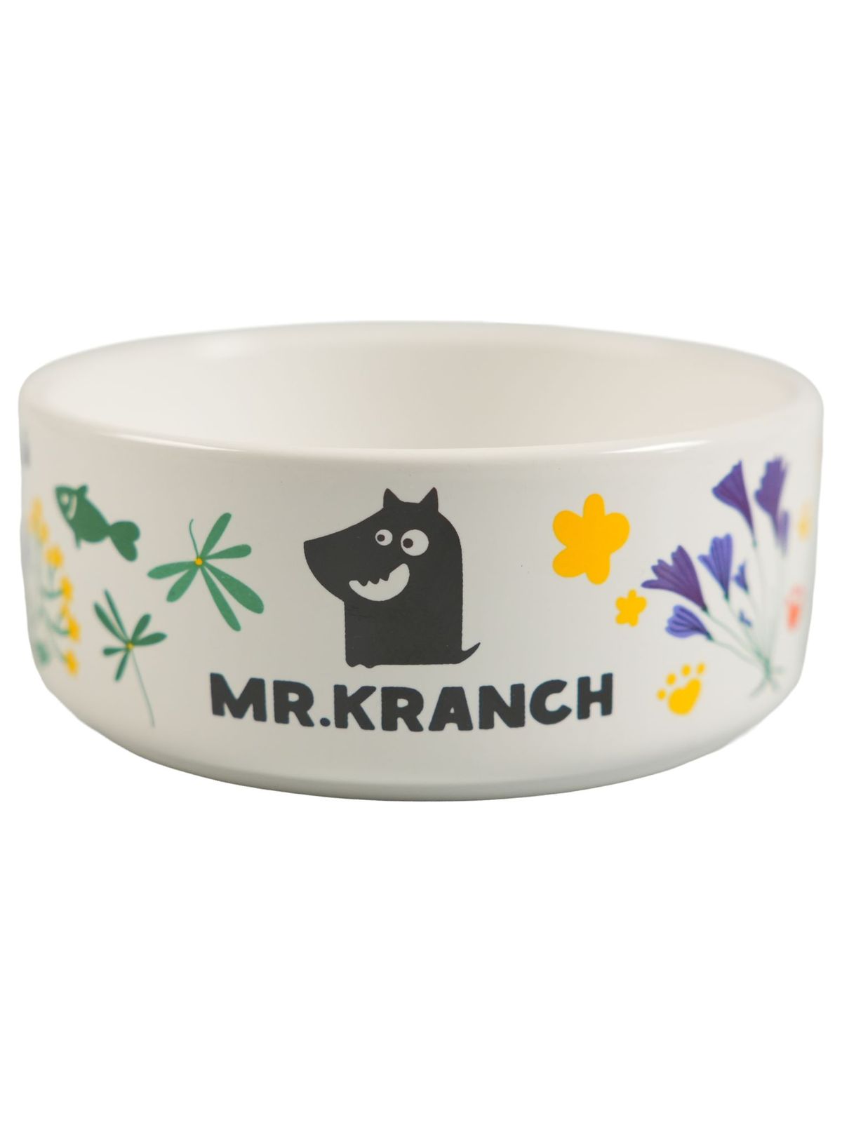Миска для собак  керамическая "Mr.Kranch" Цветы Прованса васильковая 420 мл