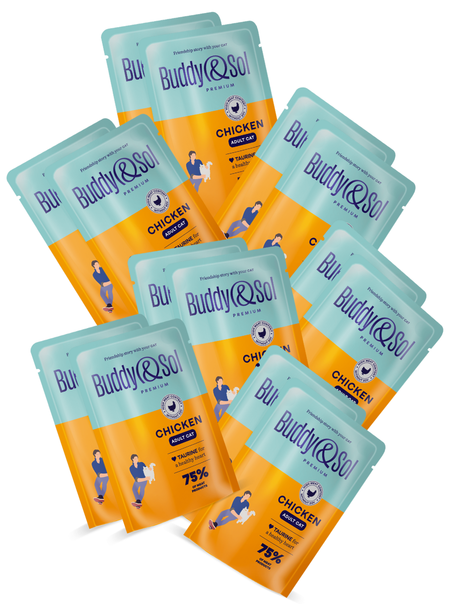 Buddy&Sol Влажный корм для кошек с курицей в соусе 85г-14 шт