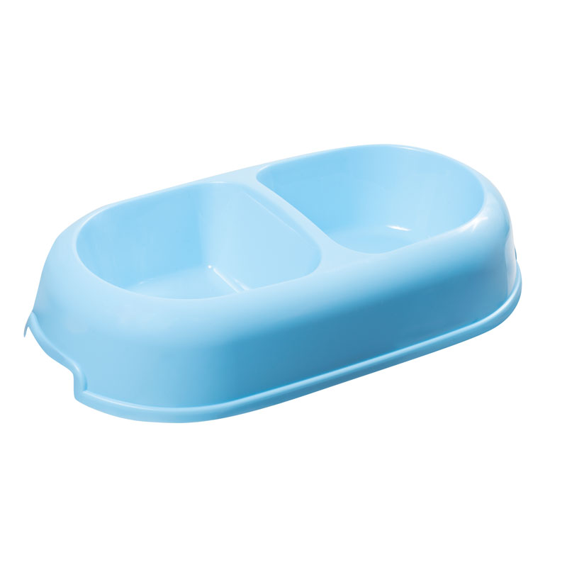 Gamma Миска пластиковая двойная "Мармелад", голубая, 2*0,25л