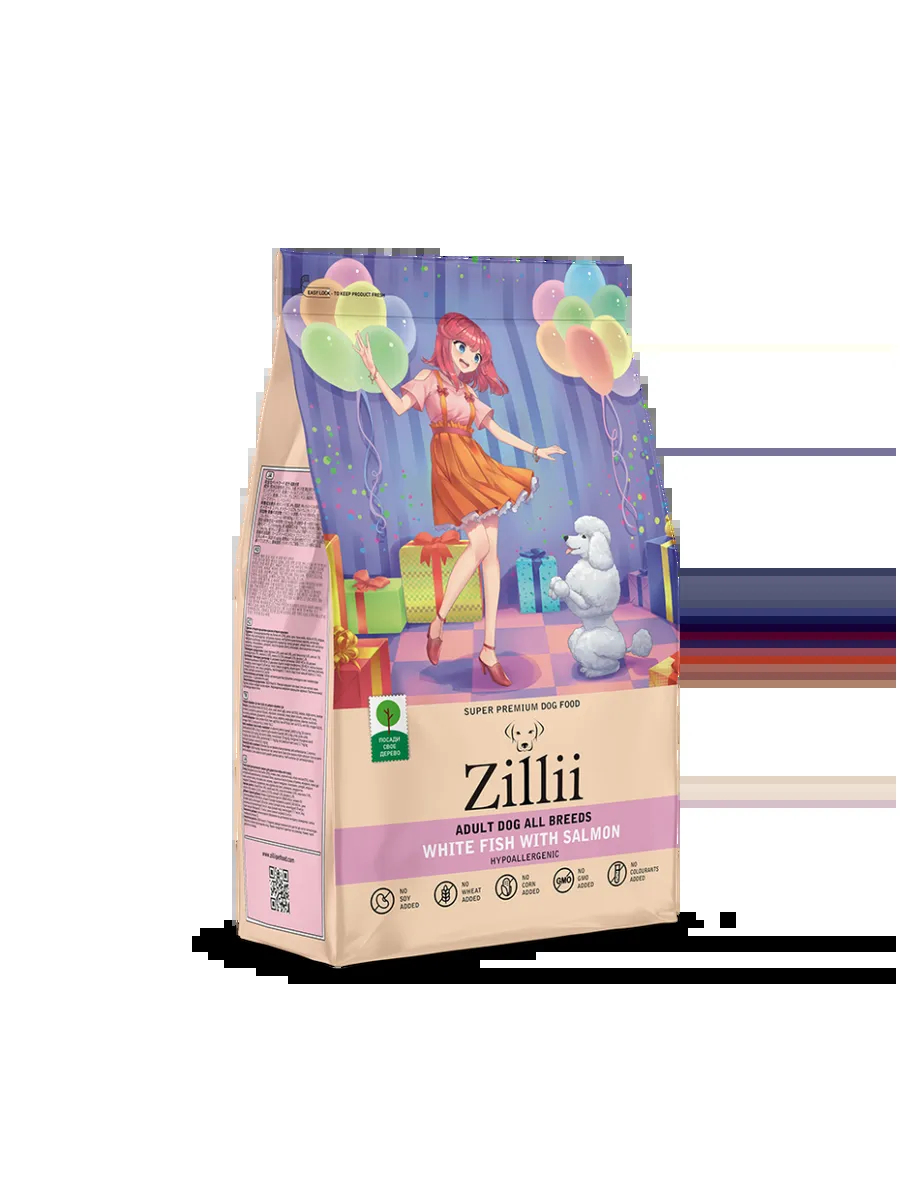 Zillii сухой корм для собак с белой рыбой и лососем - 800 г