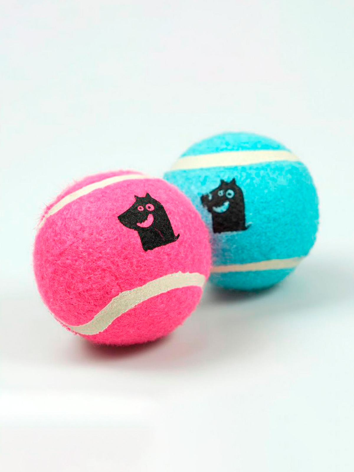 Игрушка Mr.Kranch для собак Теннисный мяч средний 6,3 см с пищалкой набор 2 шт. голубой/розовый