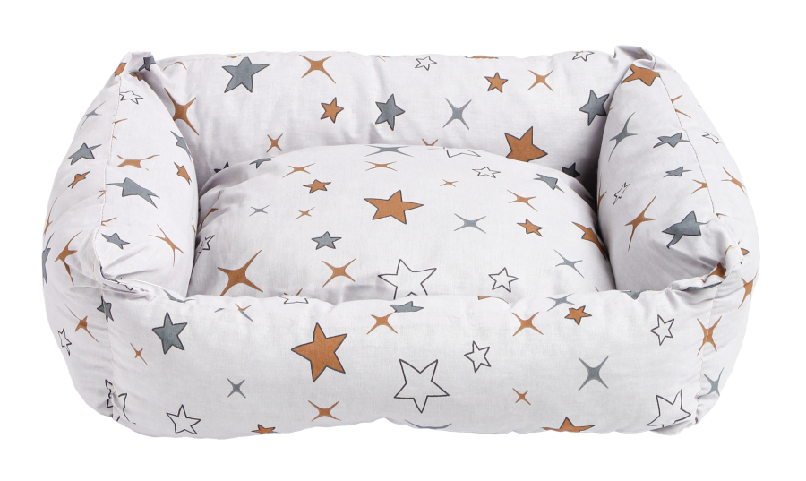 Лежанка Моськи-Авоськи Сказка Звёзды белая, поплин, S 50х42х16