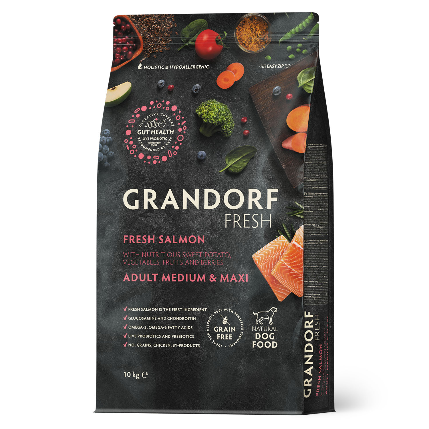 Grandorf Fresh Grandorf Сухой беззерновой корм для средних собак с лососем 10 кг 5407007852932