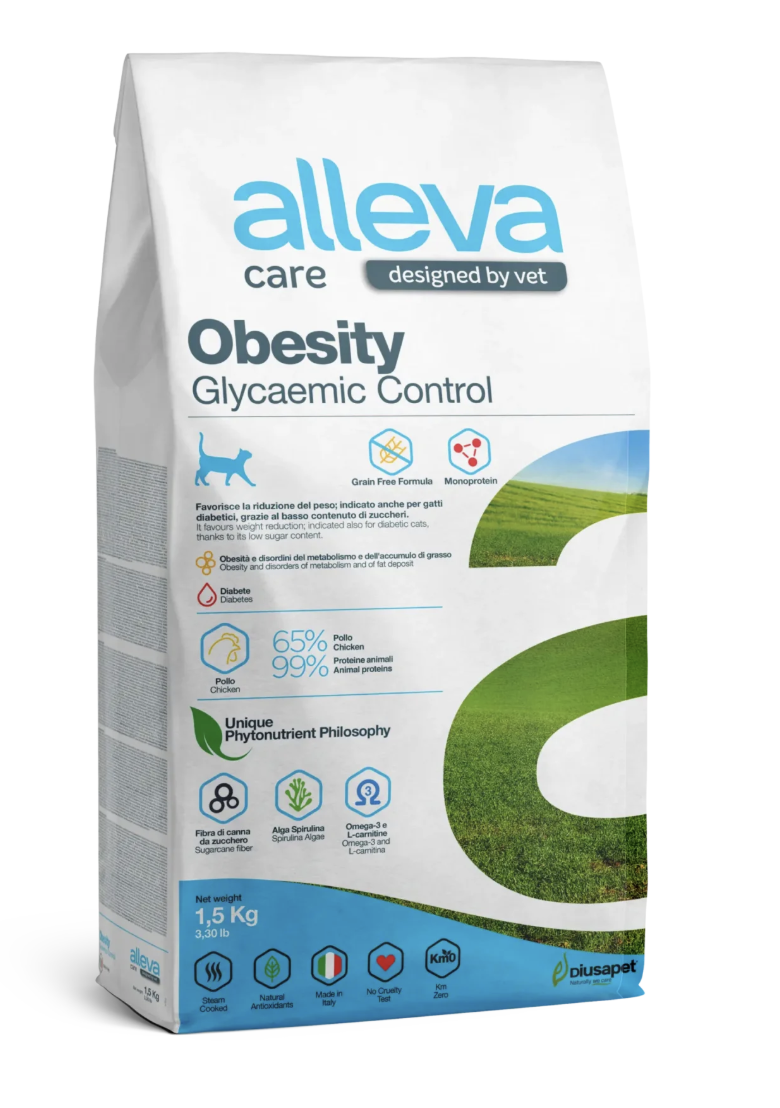 Alleva Корм для кошек Аллева Кэр Обесити Контроль потребления глюкозы 1,5 кг P10271 8002754102711