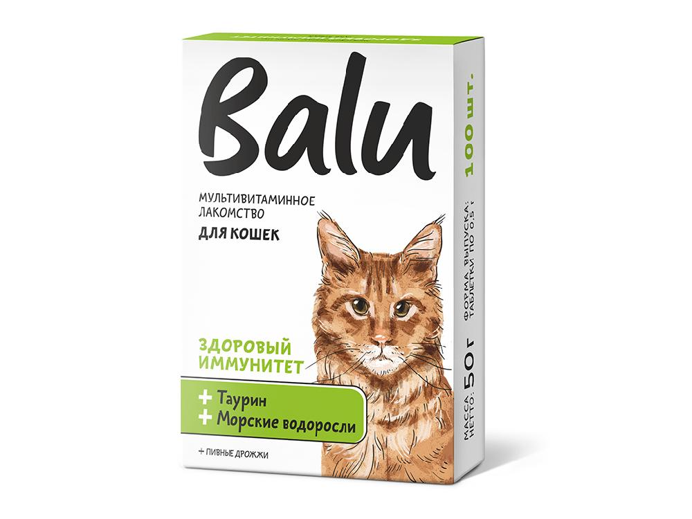 Лакомство мультивитаминное BALU для кошек "Здоровый иммунитет", 100 табл.