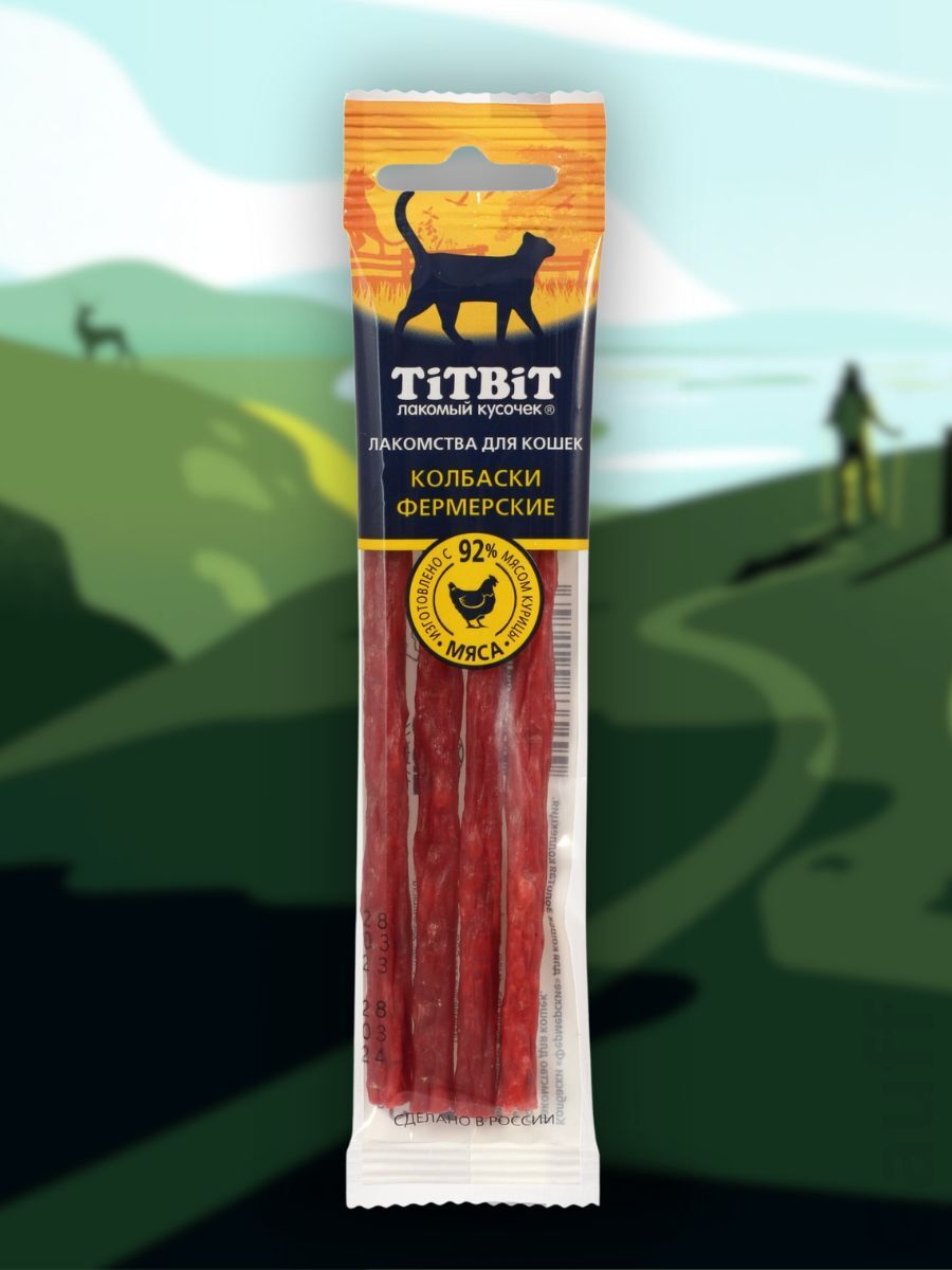 TiTBiT Лакомство Колбаски для кошек Фермерские 20 гр 4690538021743