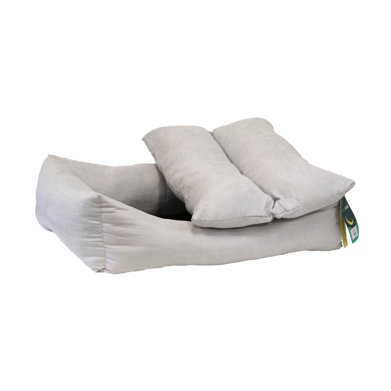 STORYTAILS Лежанка MUSHU прямоугольная из велюра Серый S  60 x 50 x 19 см