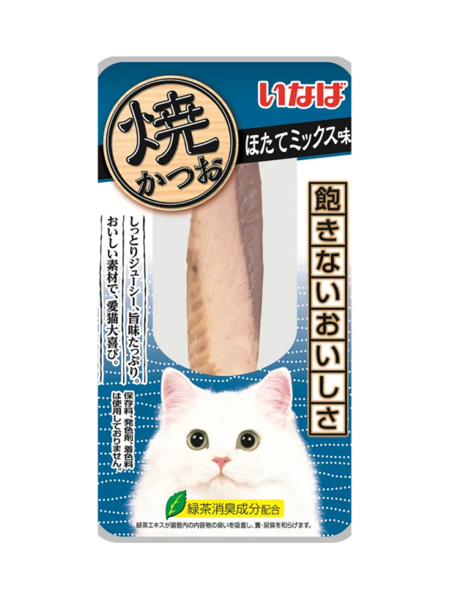 INABA Yaki Tuna Лакомство для кошек филе тунца со вкусом морского гребешка 12г