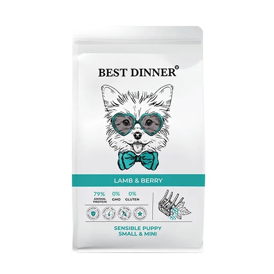 Best Dinner Бест Dinner Puppy Sensible Small&Mini Lamb&Berry сух. д/щенков мал/пород с Ягненком и Ягодами 10 кг