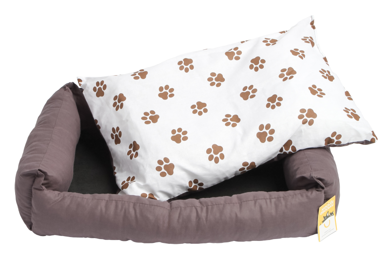 Моськи-Авоськи Лежанка СКАЗКА поплин ГРАФИТ/ЛАПКИ L 68х52х16