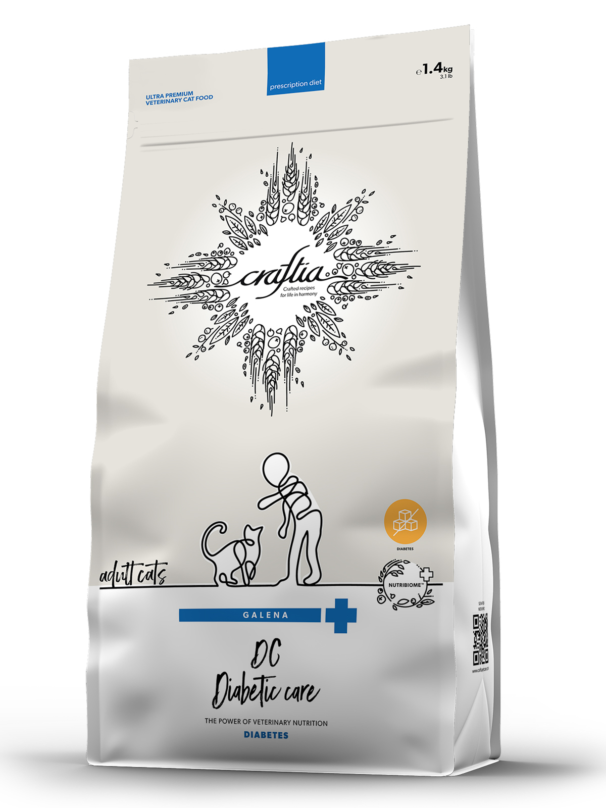 Ветеринарная диета CRAFTIA GALENA CAT DIABETIC CARE Диабетик для кошек при сахарном диабете 1,4 кг