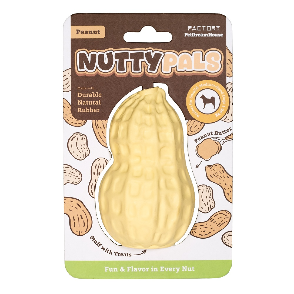 Игрушка интерактивная для собак из натурального каучука  Nutty Pals Durable Peanut, желтый