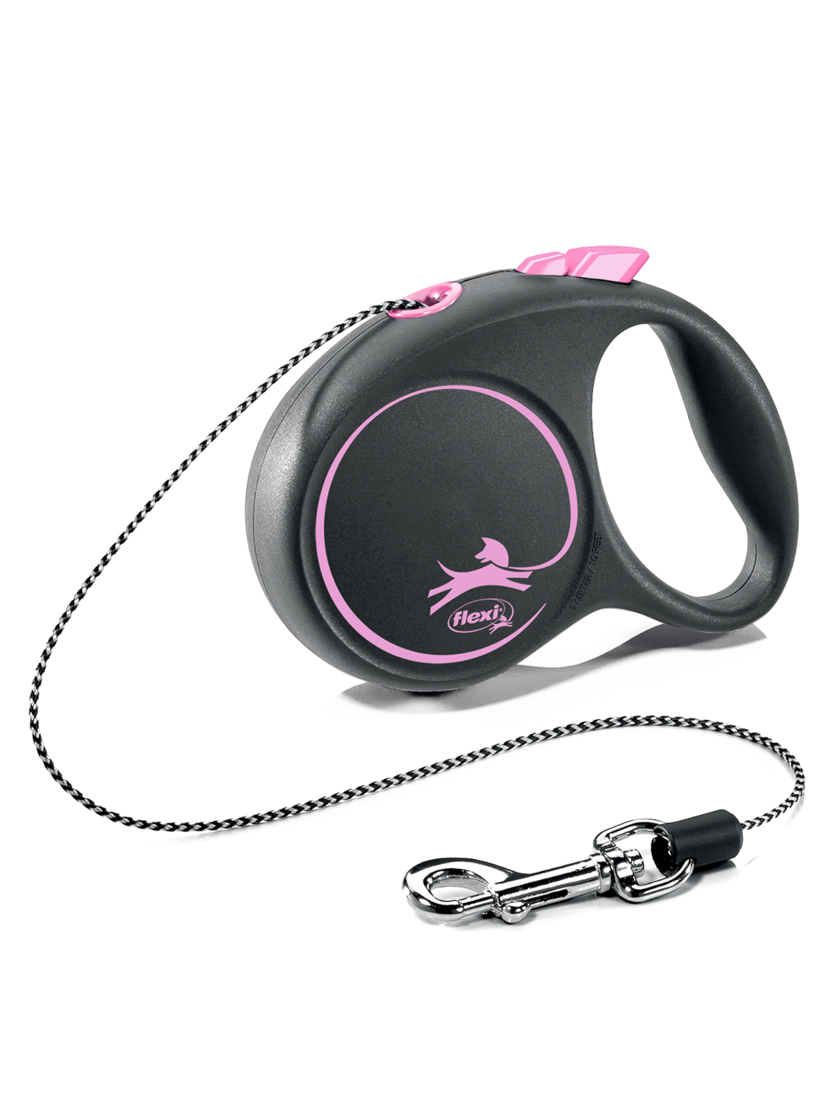 FLEXI BLACK DESIGN XS 3 м до 8 кг рулетка черная розовый дизайн трос