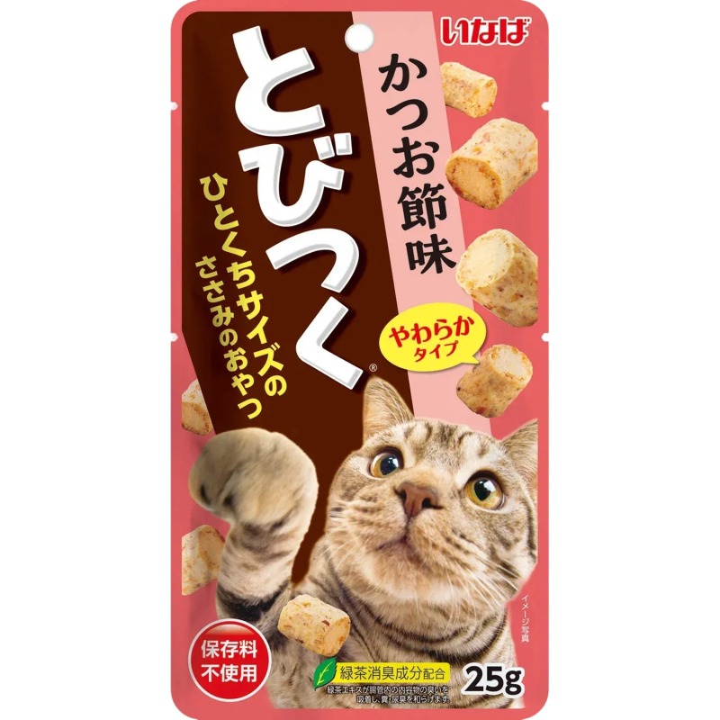 INABA CIAO Tobitsuko Запеченное Лакомство для кошек со вкусом кацуобуси, 25 г 4901133632396