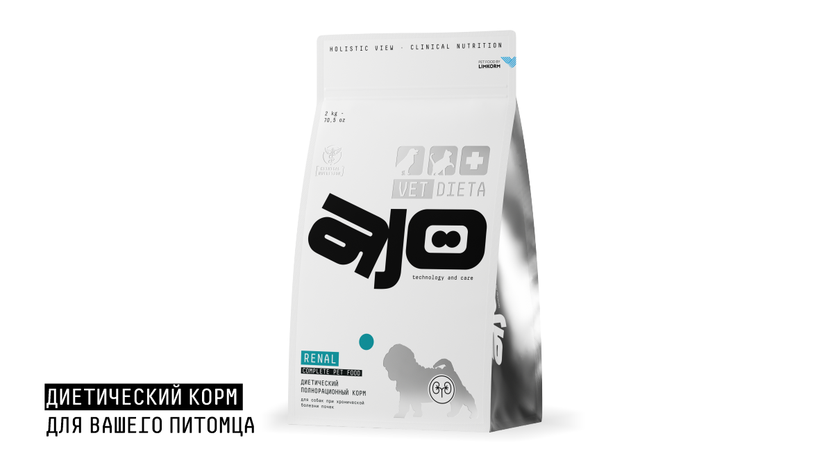 AJO Ajo Renal Корм сухой для собак при хронической болезни почек 0,8 кг