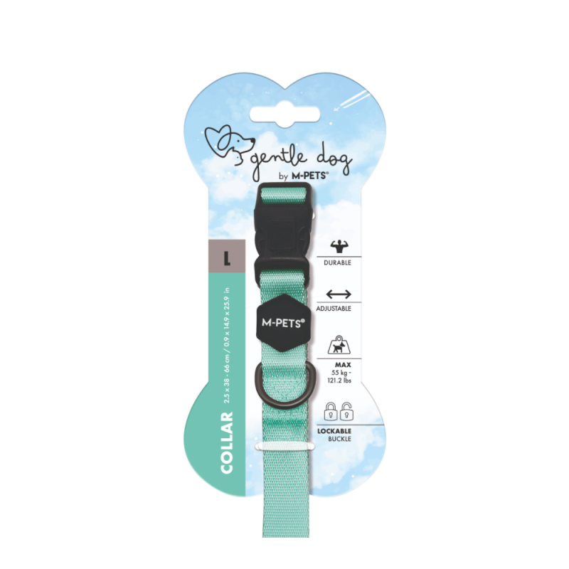 M-PETS Ошейник для собак GENTLE DOG L 38-66 см бирюзовый MPets 10851799