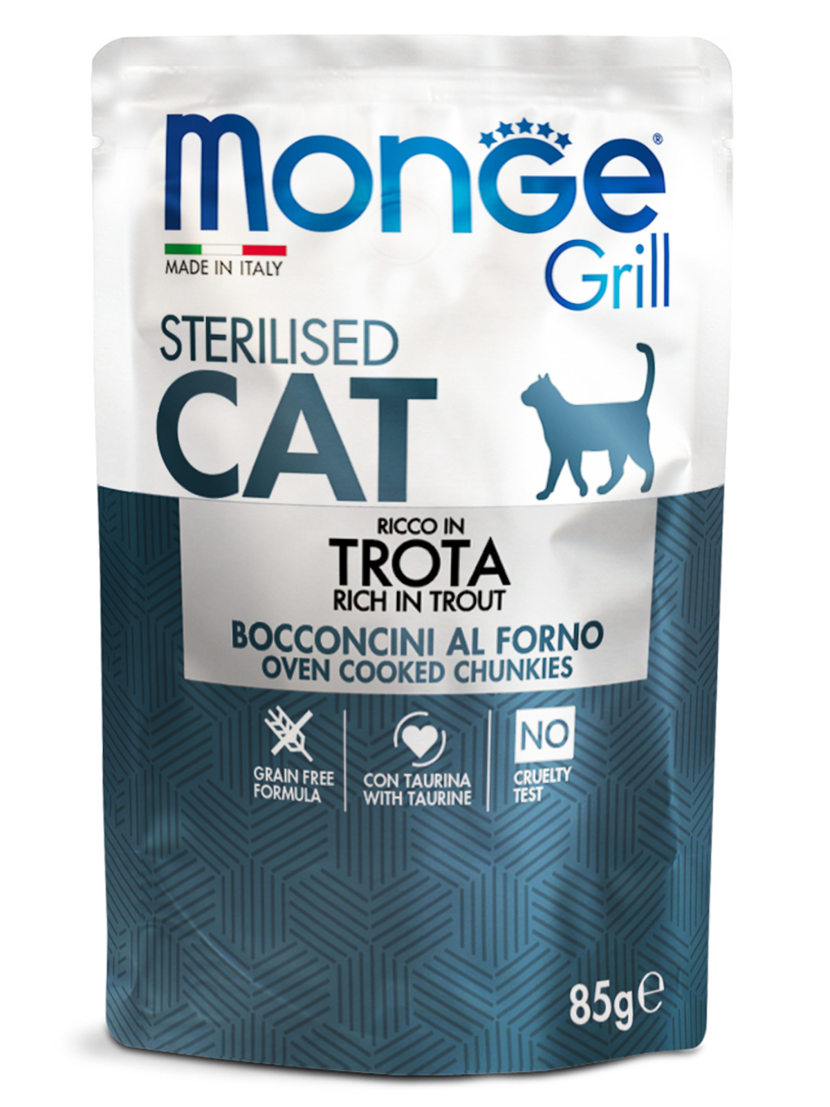 Monge Cat Grill Влажный корм для стерилизованных кошек, с форелью,  85 г