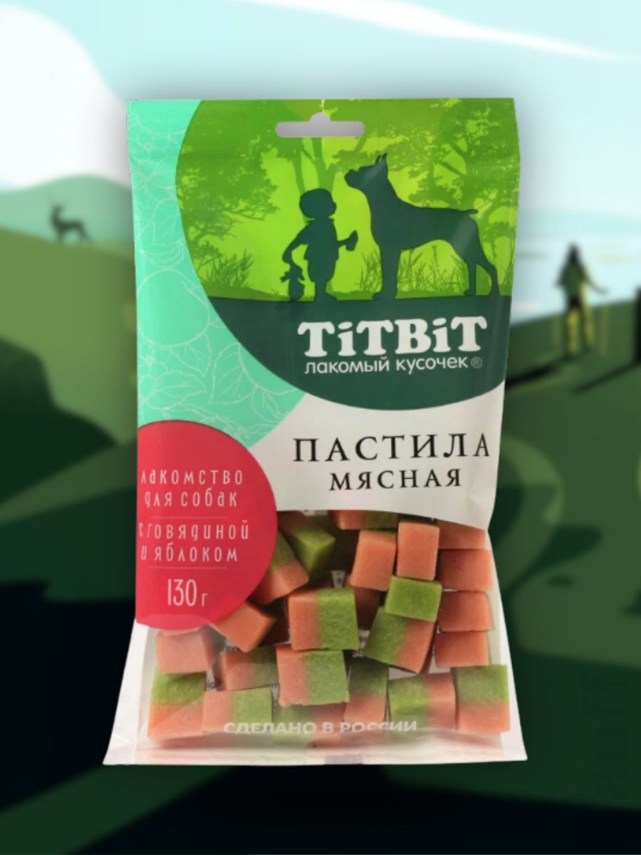 TiTBiT Лакомство Пастила мясная с говядиной для собак 130 гр 4690538025369