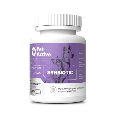 PetActive Витаминный комплекс для кошек и собак, Синбиотик  улучшение пищеварения 50г