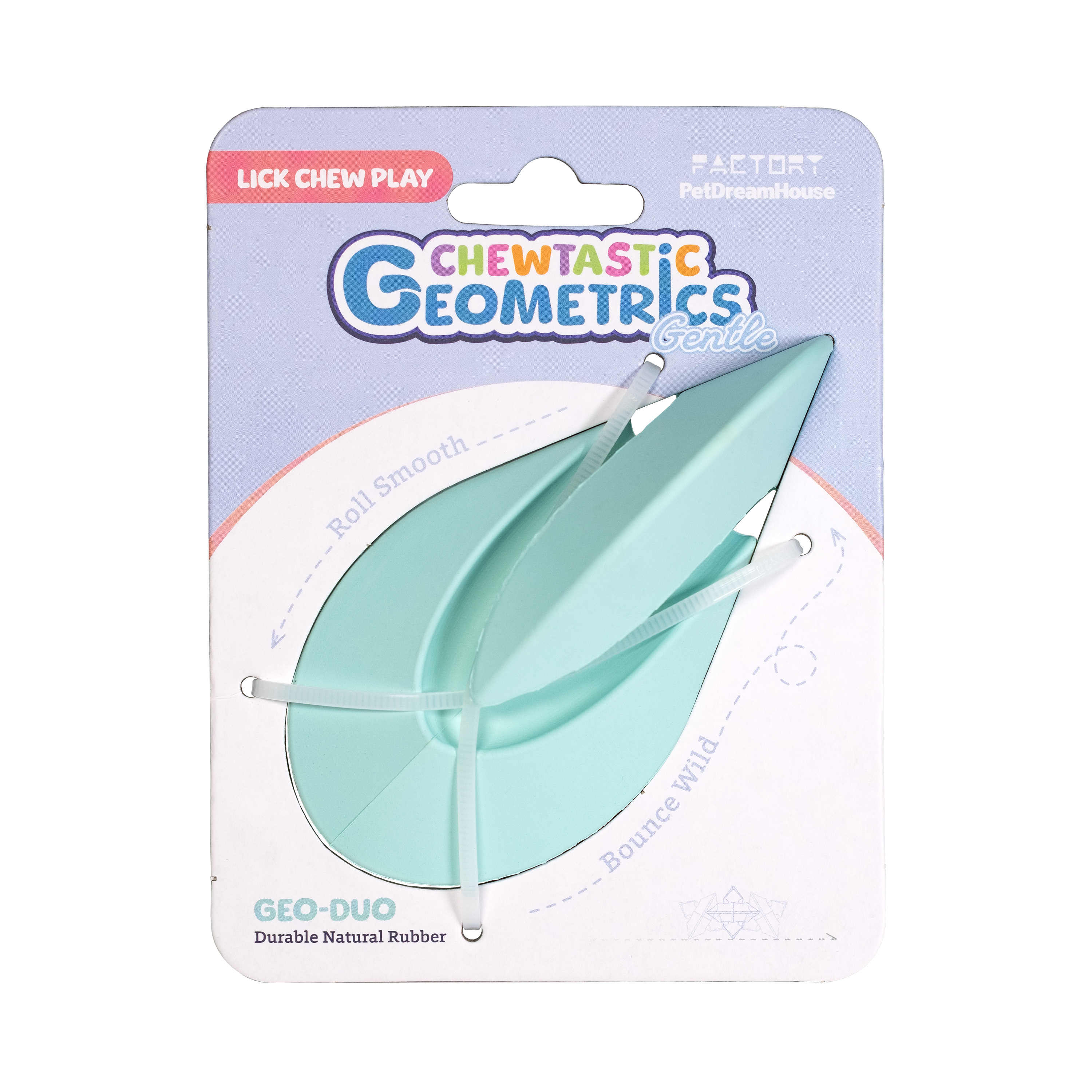 Игрушка интерактивная для собак из натурального каучука Chewtastic Geometrics Geo-Duo, мятный