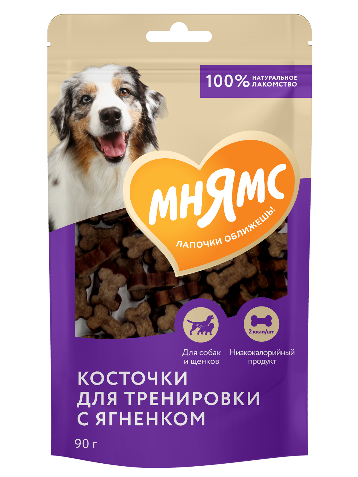 Лакомство Мнямс На каждый день для собак Тренировочные "Косточки" с ягненком 90 г