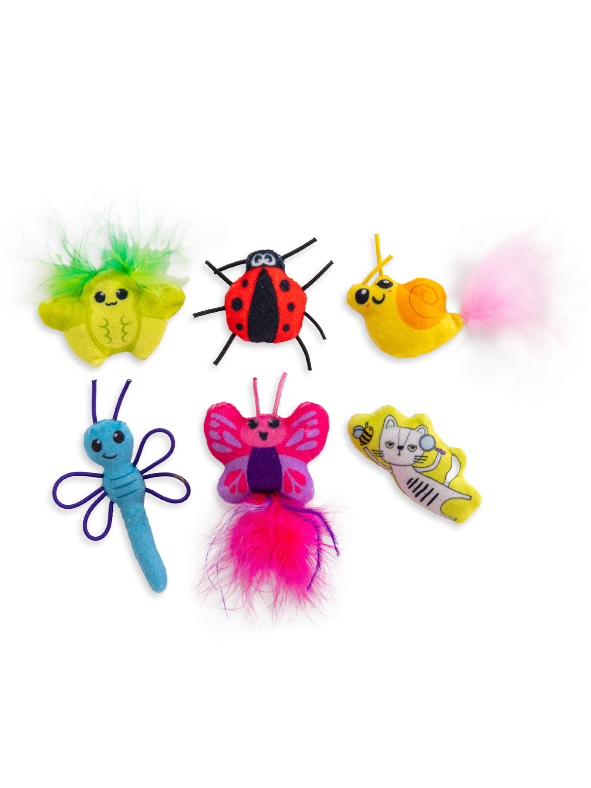 Игрушка Catstages Dental для кошек "Друзья - насекомые" с кошачьей мятой, 6 шт в комплекте (34005)