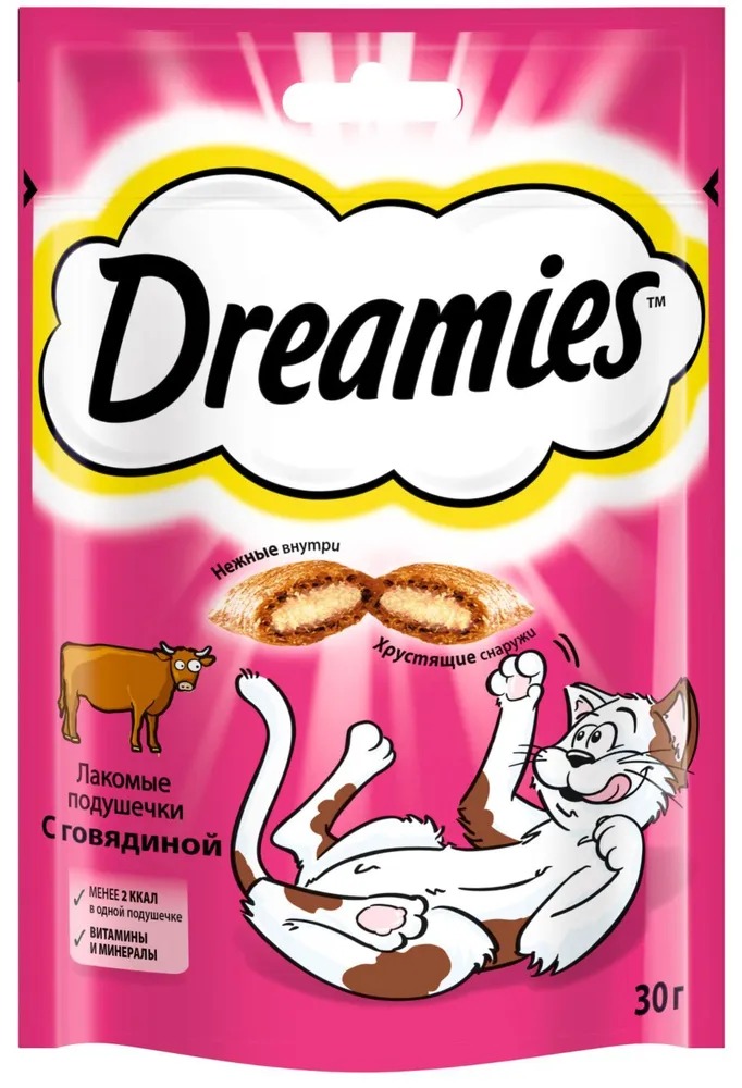 DREAMIES Лакомство для кошек  с говядиной 30 г
