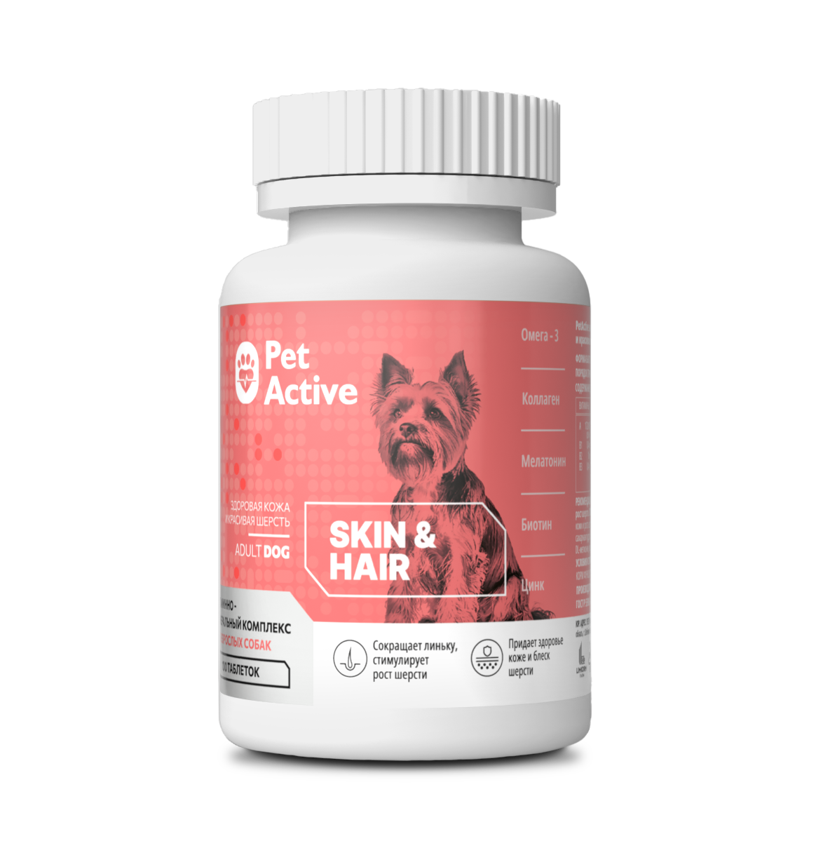 PetActive Витаминный комплекс д/собак Здоровая кожа и красивая шерсть 50г
