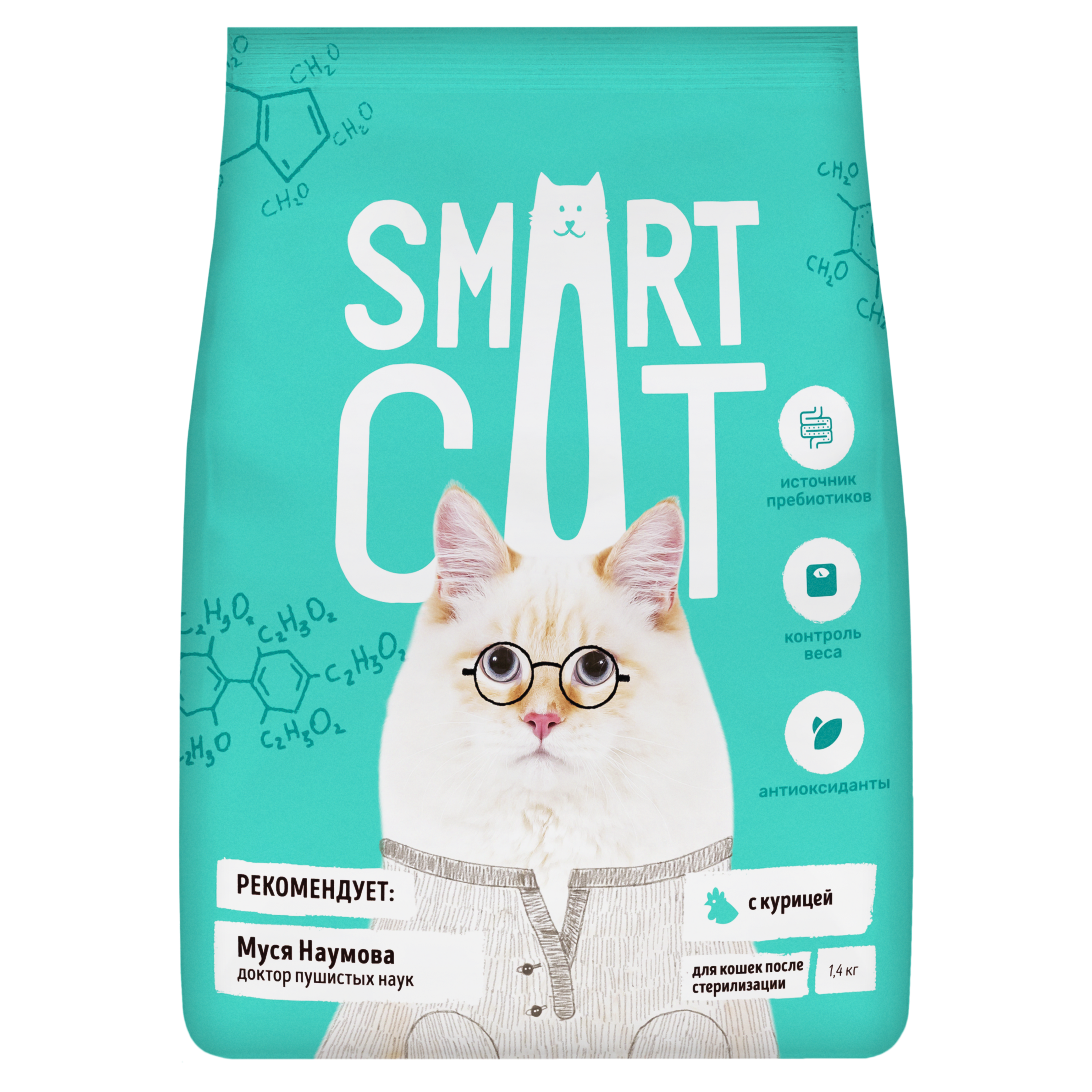 Smart Cat Сухой корм для стерилизованных кошек с курицей 1,4 кг 4640201671621 4603763289130