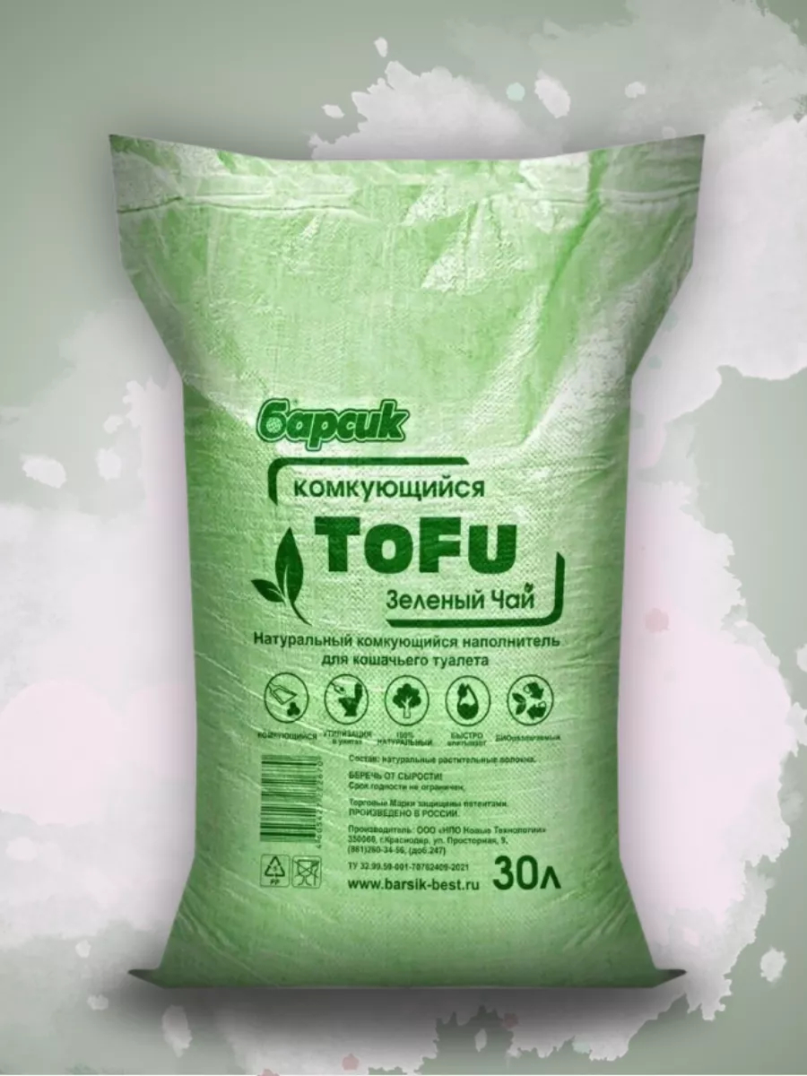 Барсик Наполнитель TOFU MIX Зел.чай,бент. 30л