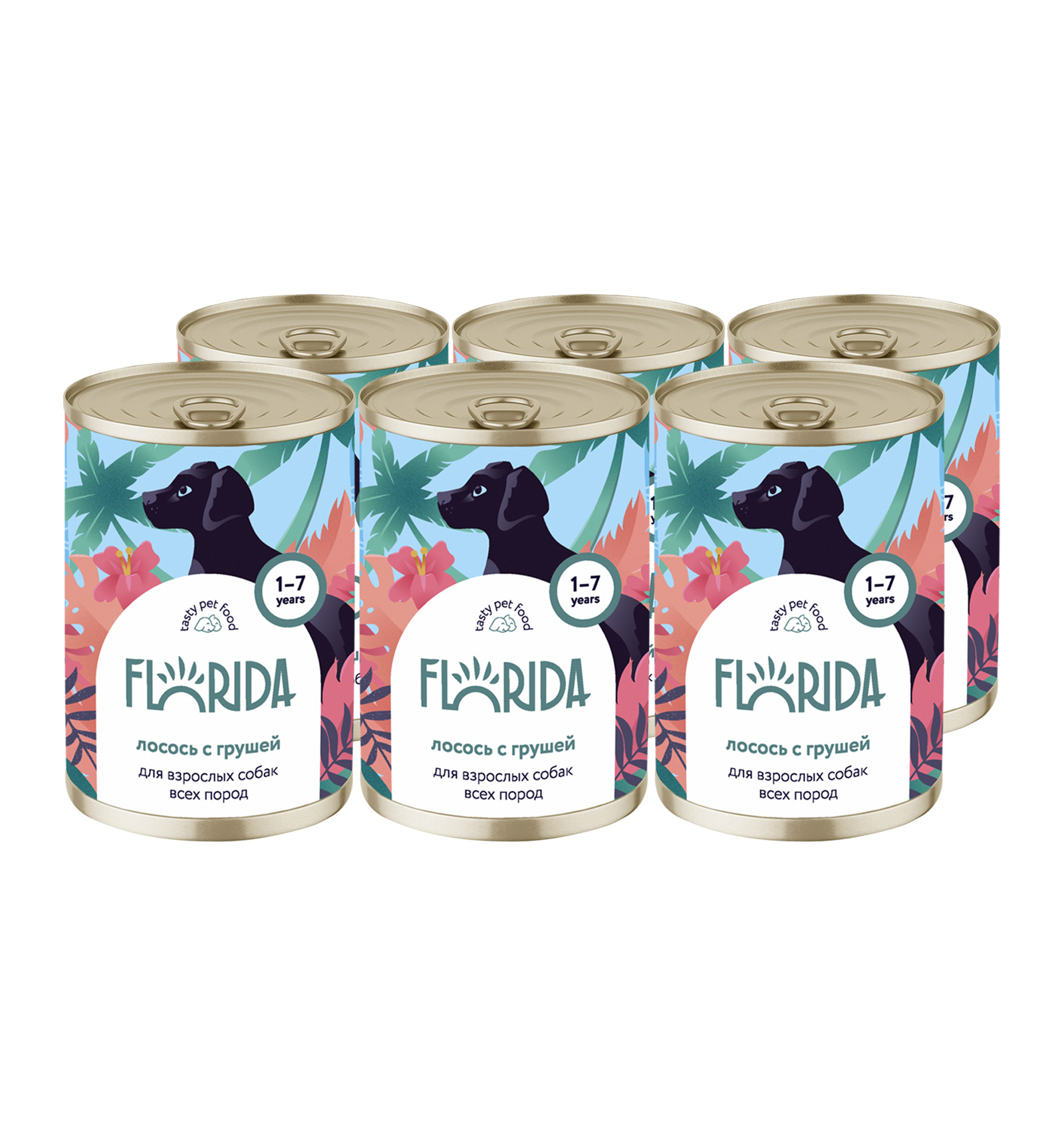 Florida Влажный корм для собак с лососем и грушей 400гр-6шт