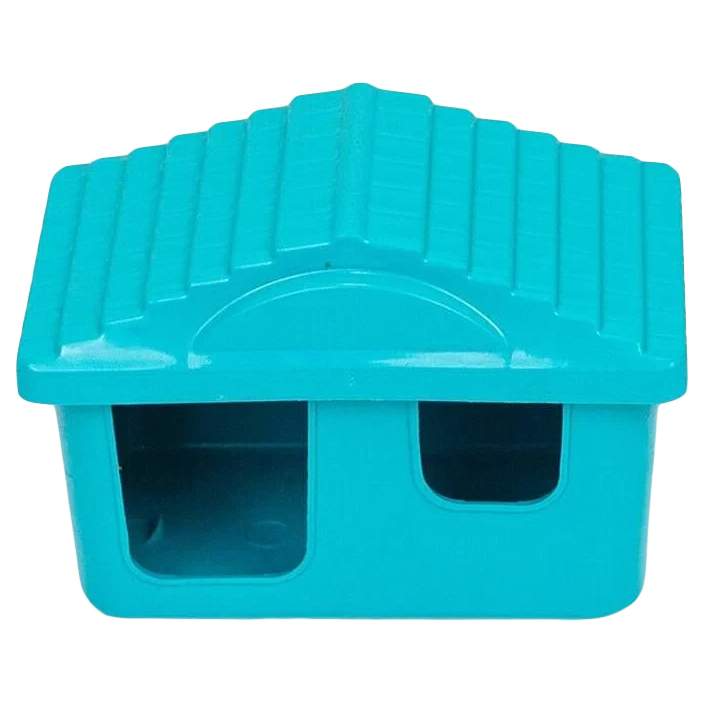 HomePet Домик для грызунов пластиковый малый, бирюзовый, 11см х 8см х 7см